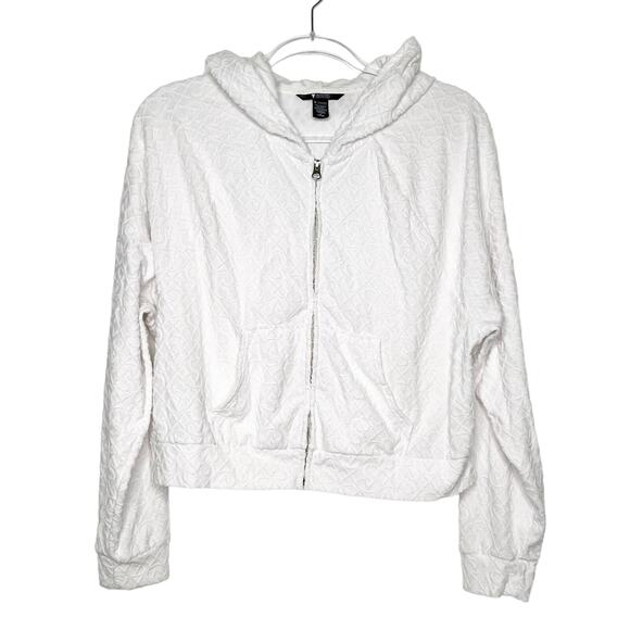 VICTORIA'S SECRET On Pointe Zip Up Hooded Terry Sweater Womens Medium - Picture 1 of 7